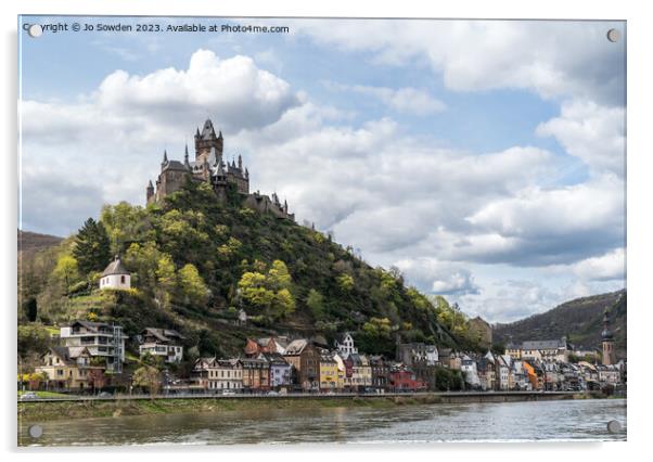 The  Reichsburg Castle In Cochem Acrylic by Jo Sowden