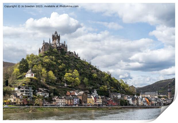 The  Reichsburg Castle In Cochem Print by Jo Sowden