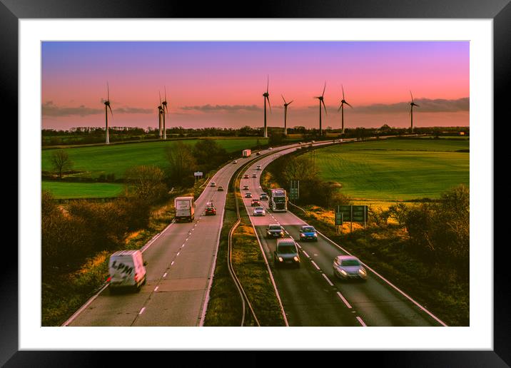 Sunset over a busy A46. Framed Mounted Print by Bill Allsopp
