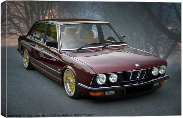 BMW E28 Classic Car Canvas Print by Alison Chambers