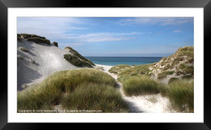 Sand dunes in the Outer Hebrides Framed Mounted Print by Chris Mobberley
