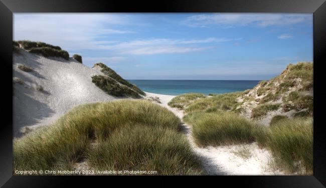 Sand dunes in the Outer Hebrides Framed Print by Chris Mobberley