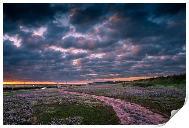Marsh sunrise at Morston. Print by Bill Allsopp