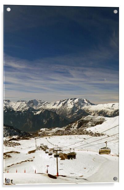 Alpe d'Huez Vaujany French Alps France Acrylic by Andy Evans Photos