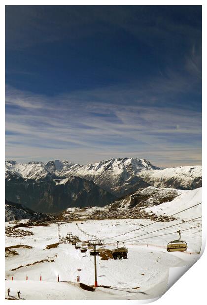 Alpe d'Huez Vaujany French Alps France Print by Andy Evans Photos