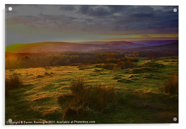 A Peak District Sunset Acrylic by Darren Burroughs
