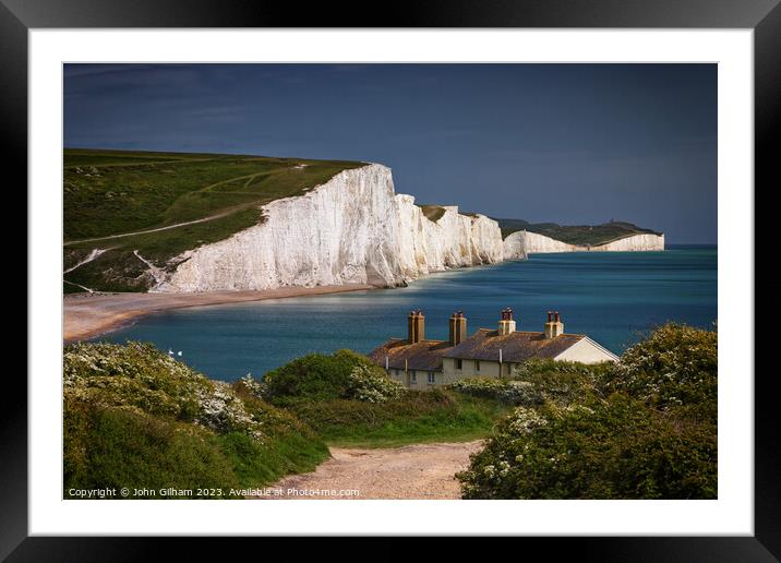 White Cliffs of The Seven Sisters at Cuckmere Have Framed Mounted Print by John Gilham