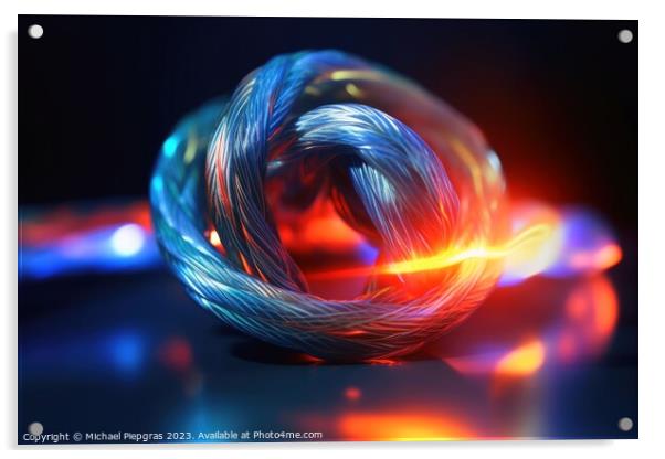 A big fiber optic cable emitting light created with generative A Acrylic by Michael Piepgras
