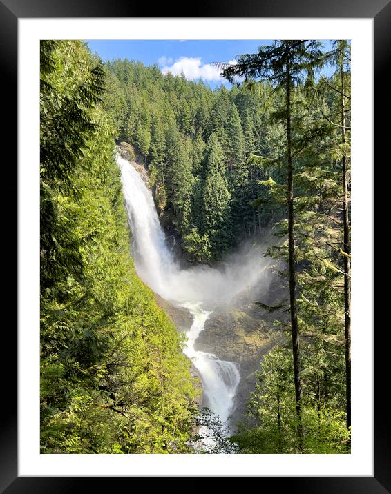 Upper Wallace water falls in Washington state Framed Mounted Print by Thomas Baker