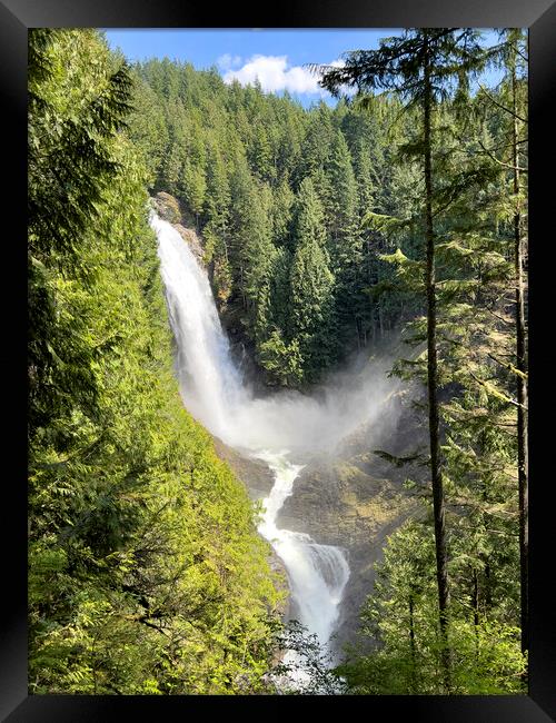 Upper Wallace water falls in Washington state Framed Print by Thomas Baker