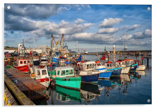 Fishing Boats in Dunmore East Harbour Acrylic by Artur Bogacki