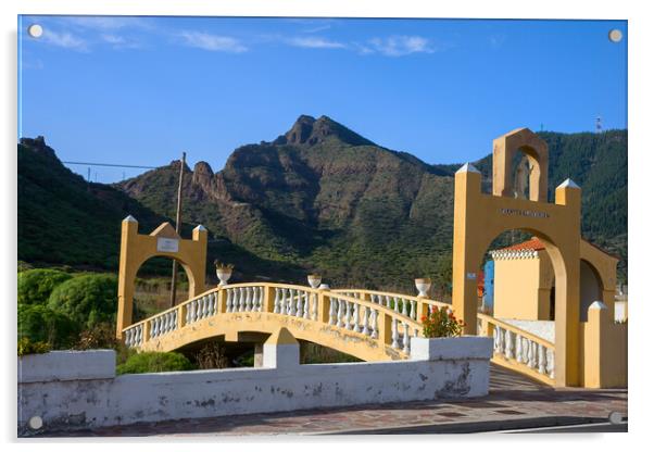 Fuente de la Virgen Bridge in Tenerife Acrylic by Artur Bogacki