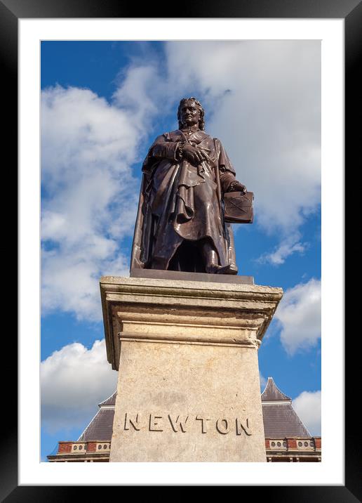 Sir Isaac Newton Statue In Grantham Framed Mounted Print by Artur Bogacki