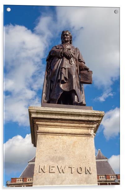 Sir Isaac Newton Statue In Grantham Acrylic by Artur Bogacki