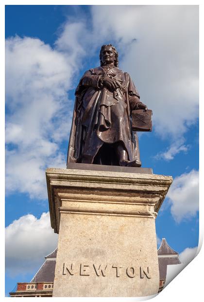 Sir Isaac Newton Statue In Grantham Print by Artur Bogacki