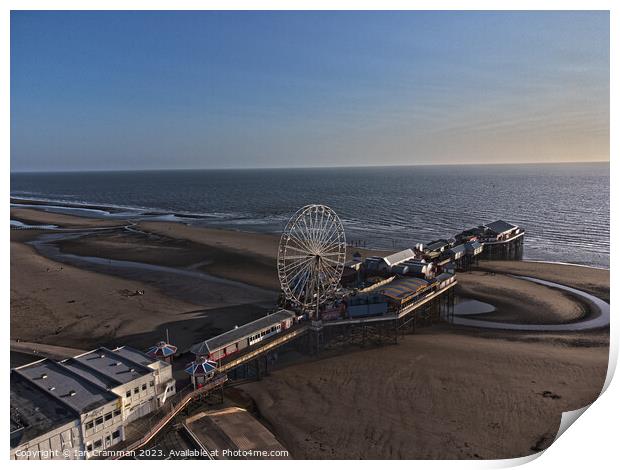 Blackpool Central Pier at sunset Print by Ian Cramman