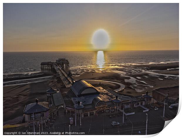 Blackpool North Pier at Sunset Print by Ian Cramman