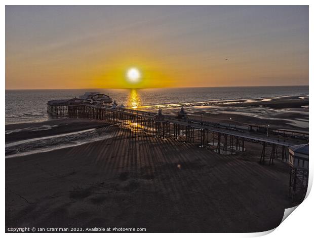 Blackpool North Pier at Sunset Print by Ian Cramman