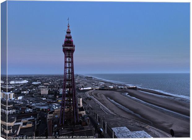 Blackpool Tower and Promenade in the evening Canvas Print by Ian Cramman