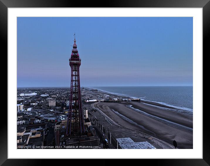 Blackpool Tower and Promenade in the evening Framed Mounted Print by Ian Cramman