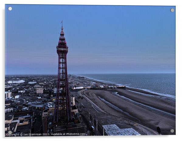 Blackpool Tower and Promenade in the evening Acrylic by Ian Cramman