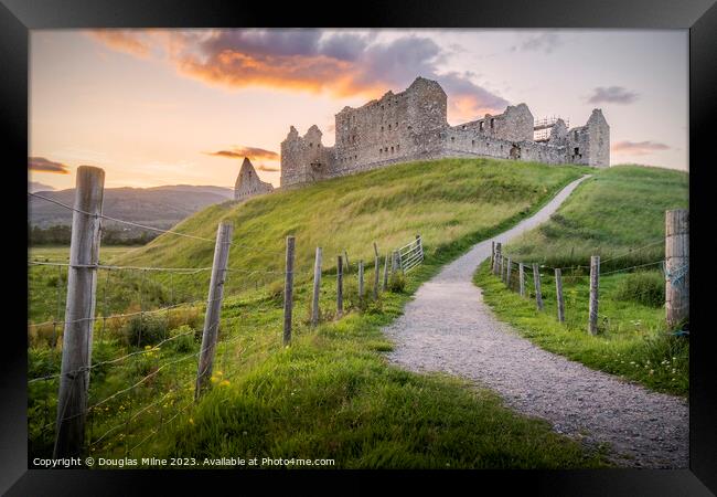 Ruthven Barracks at Sunset Framed Print by Douglas Milne