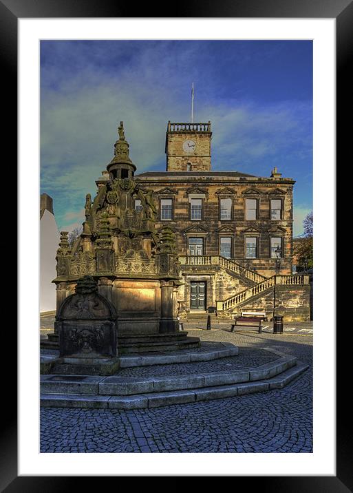 Town House and Well Framed Mounted Print by Tom Gomez
