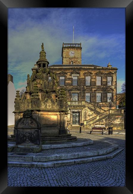 Town House and Well Framed Print by Tom Gomez