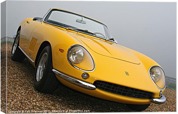 Ferrari Yellow Classic Canvas Print by Oxon Images