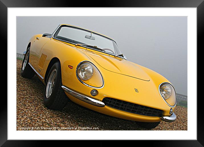 Ferrari Yellow Classic Framed Mounted Print by Oxon Images