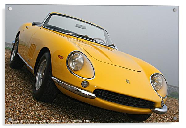 Ferrari Yellow Classic Acrylic by Oxon Images