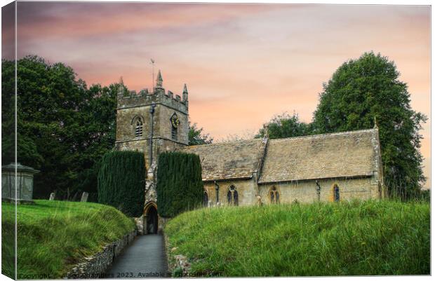 Saint Peters Church Upper Slaughter Canvas Print by Alison Chambers