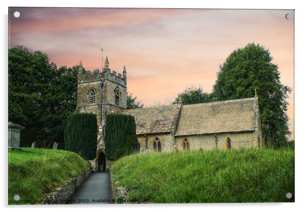 Saint Peters Church Upper Slaughter Acrylic by Alison Chambers
