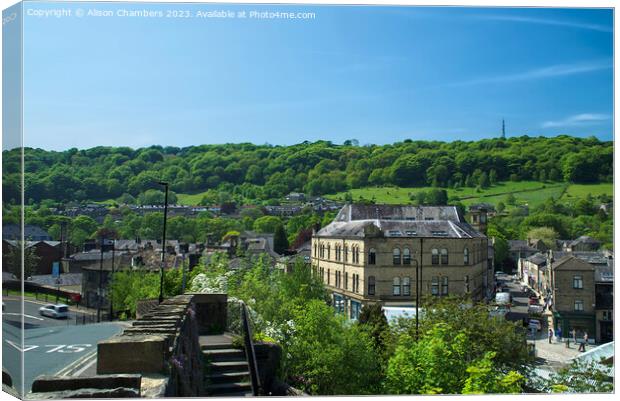 The Town Of Hebden Bridge  Canvas Print by Alison Chambers