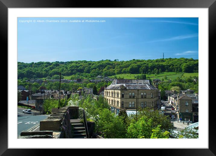 The Town Of Hebden Bridge  Framed Mounted Print by Alison Chambers
