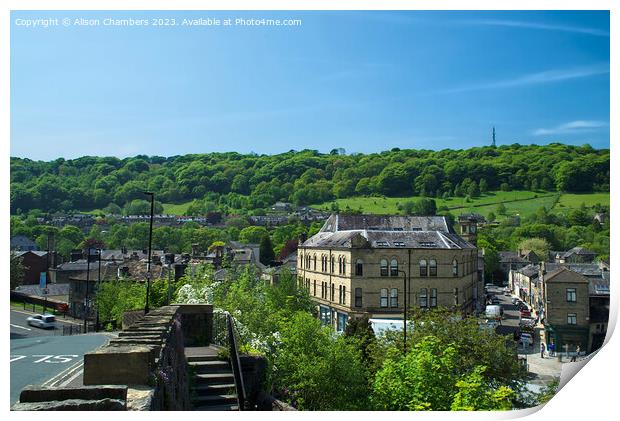 The Town Of Hebden Bridge  Print by Alison Chambers
