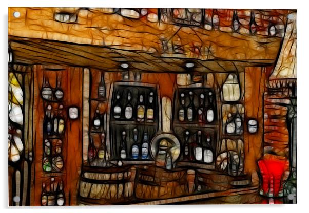 The Tavern (Borderless) Acrylic by Kathleen Stephens