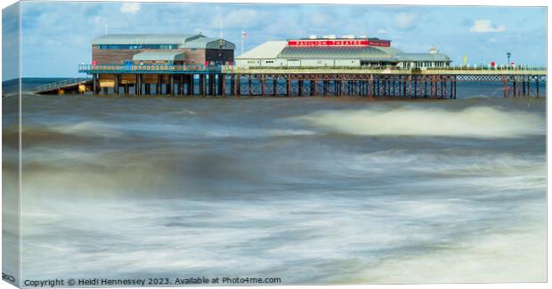 Cromer Pier in Ethereal Waves Canvas Print by Heidi Hennessey