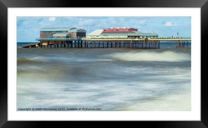 Cromer Pier in Ethereal Waves Framed Mounted Print by Heidi Hennessey