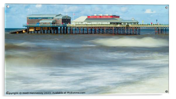 Cromer Pier in Ethereal Waves Acrylic by Heidi Hennessey