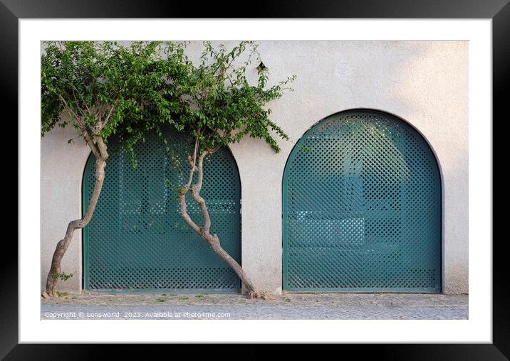 Two trees growing around an arch Framed Mounted Print by Lensw0rld 