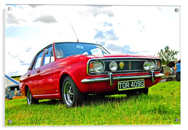 Ford Cortina MK 2 Acrylic by Andy Evans Photos