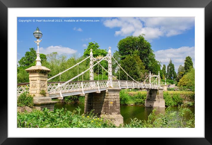 Linking Parks Across the River Wye Hereford Framed Mounted Print by Pearl Bucknall