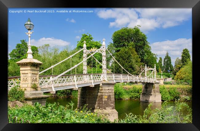 Linking Parks Across the River Wye Hereford Framed Print by Pearl Bucknall