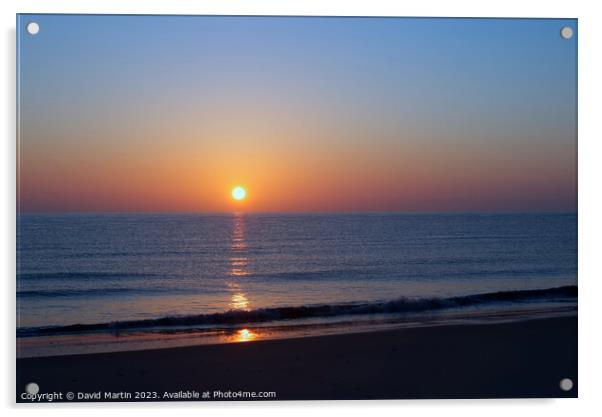 Sunrise over the sea Acrylic by David Martin