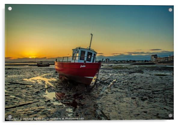 Early Morning Sunrise -Morecambe Bay Acrylic by Richard Perks