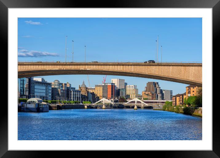 Glasgow City Skyline With River Clyde Framed Mounted Print by Artur Bogacki