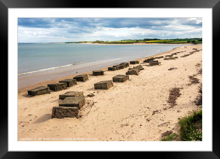 Remnants of War, Alnmouth Beach Framed Mounted Print by Jim Monk