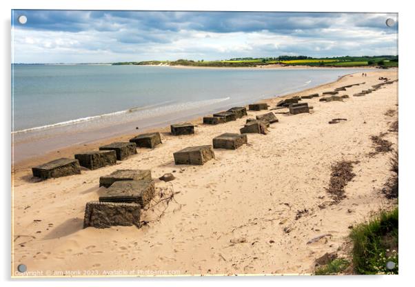 Remnants of War, Alnmouth Beach Acrylic by Jim Monk