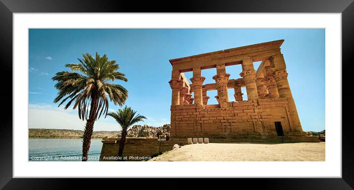 Trajan's Kiosk at Philae ISIS Temple Framed Mounted Print by Adelaide Lin